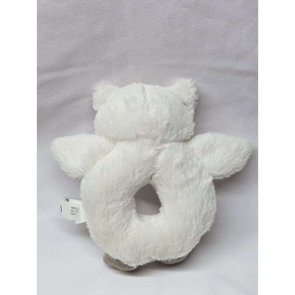 Little Jellycat Bashful Owl White Plush Rattle Ring Grabber Lovey Baby Toy - Picture 3 of 6